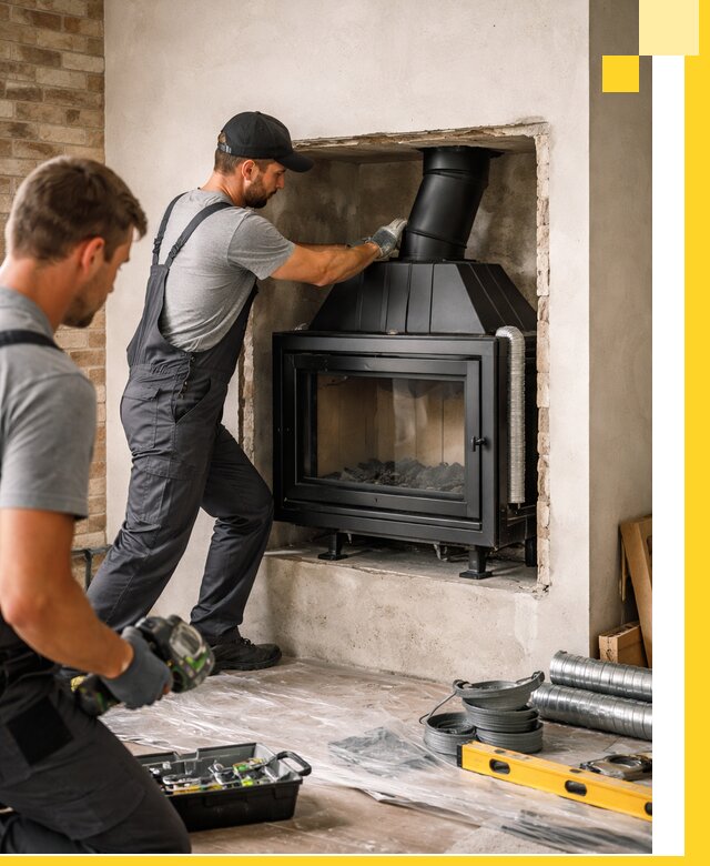 Установка каминных топок в Нягани: монтаж, подключение