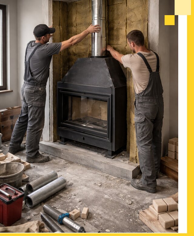 Изготовление и монтаж закрытых каминов в Нягани под ключ