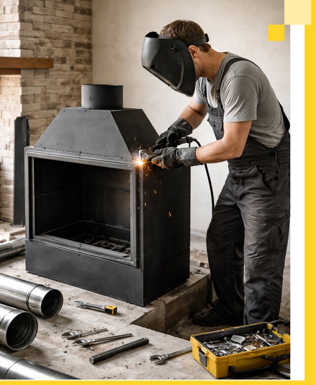 Продажа и установка металлических каминов в Нягани под ключ