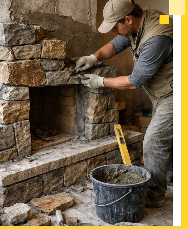 Изготовление и установка каменных каминов под ключ в Нягани