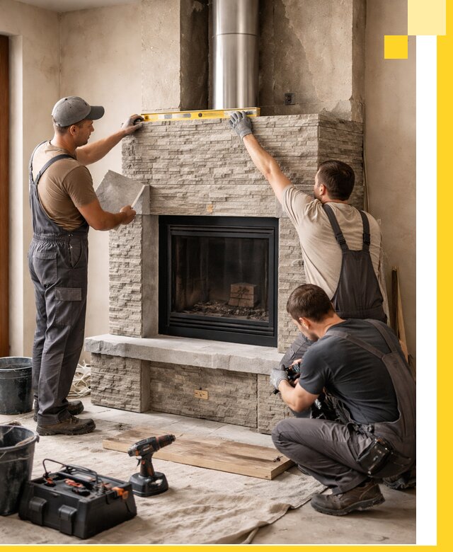 Профессиональный монтаж каминов под ключ в Нягани для дома