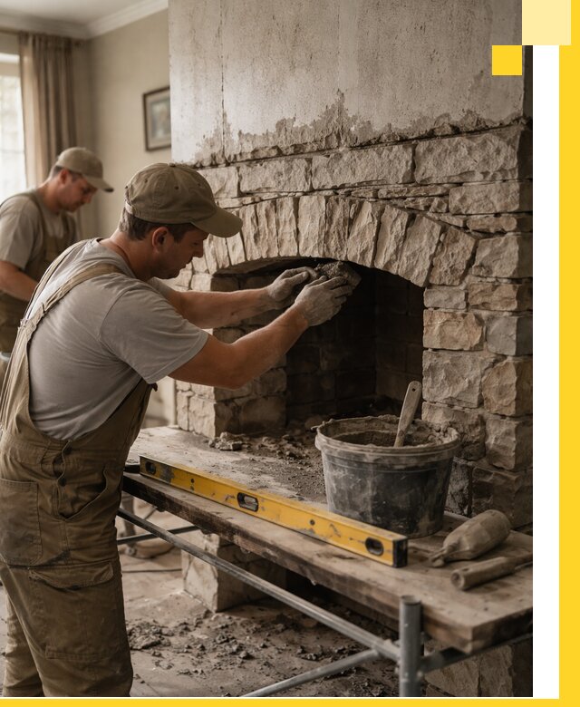 Изготовление каминов под ключ в Нягани, монтаж и отделка