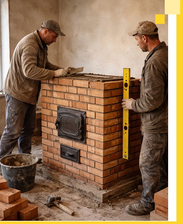 Отопительные печи под ключ в Нягани, установка и сборка