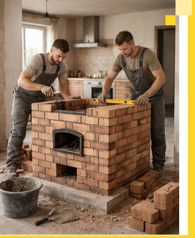 Установка и монтаж печей в частном доме в Нягани под ключ