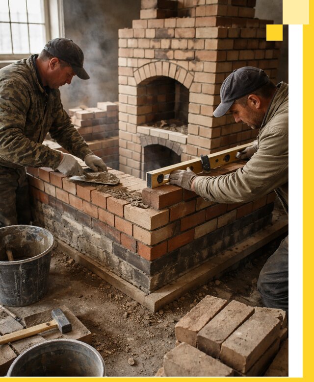 Изготовление и монтаж печей и каминов из кирпича в Нягани