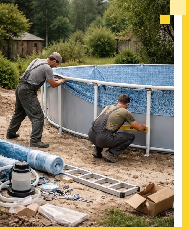 Установка и монтаж каркасных бассейнов в Нягани под ключ