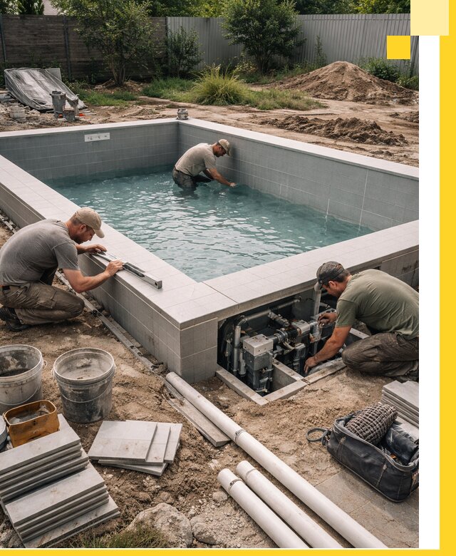 Строительство и монтаж бассейнов для дачи под ключ в Нягани