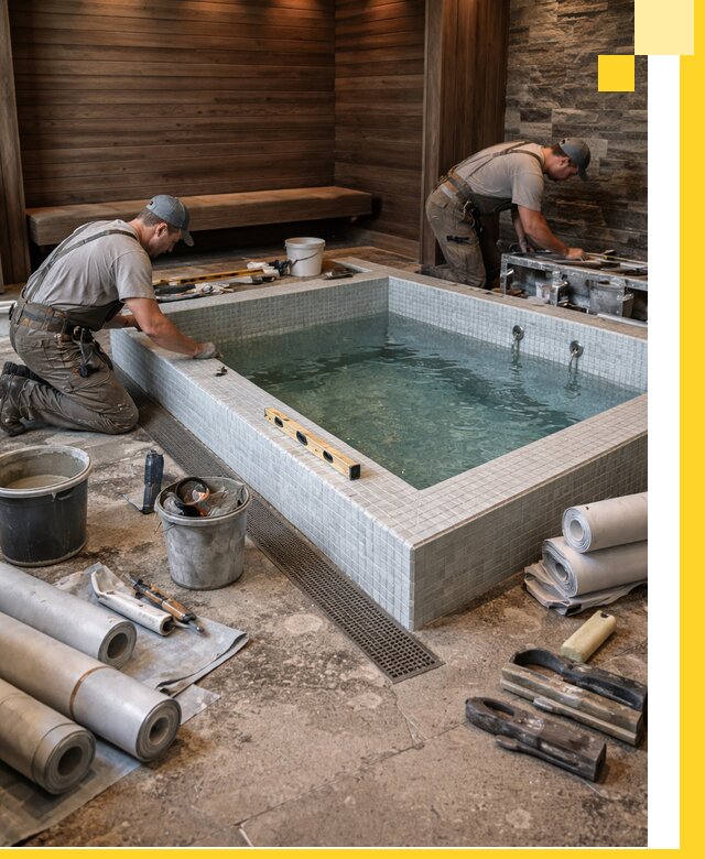 Установка и строительство бассейнов для сауны в Нягани