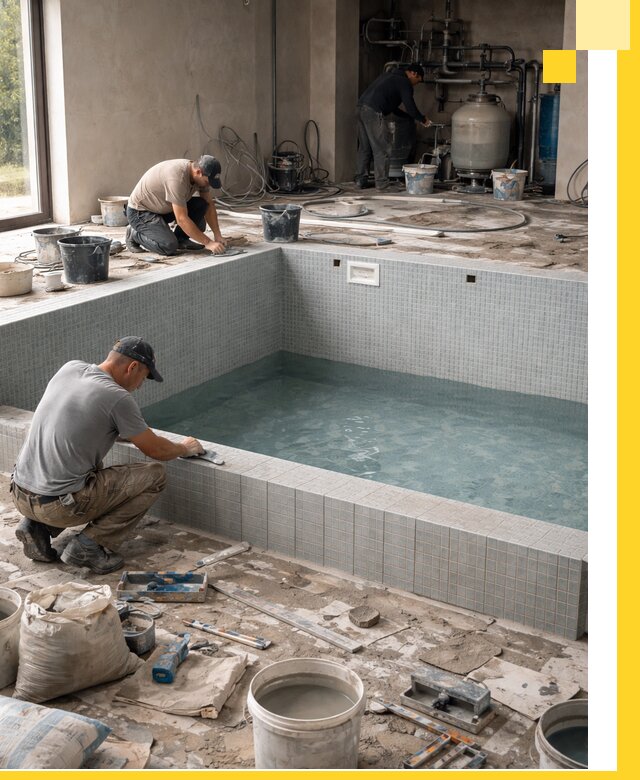 Строительство и монтаж бассейнов в помещении в Нягани