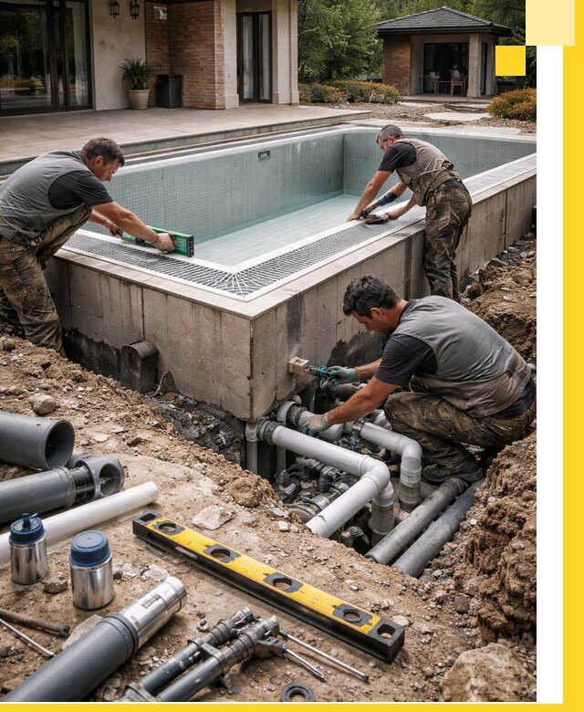 Строительство переливных бассейнов в Нягани под ключ