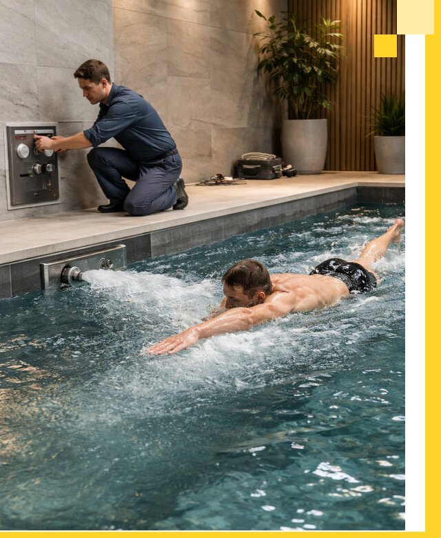 Проектирование и монтаж бассейнов с противотоком в Нягани