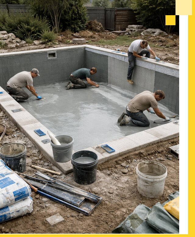 Изготовление и монтаж чаши бассейна под ключ в Нягани