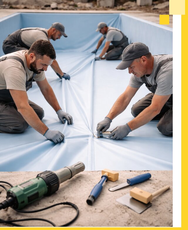 ПВХ пленка для бассейнов с монтажом и гарантией в Нягани