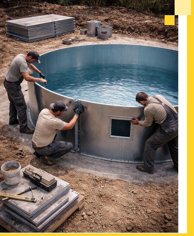 Круглые бассейны под ключ в Нягани проектирование и монтаж