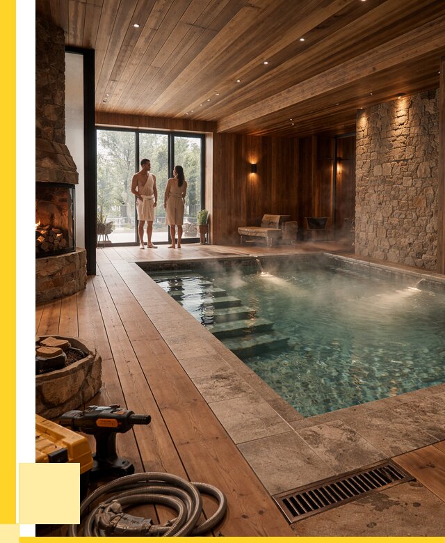 Проекты бань с бассейном под ключ в Нягани от 76395 р., ЭриданНга