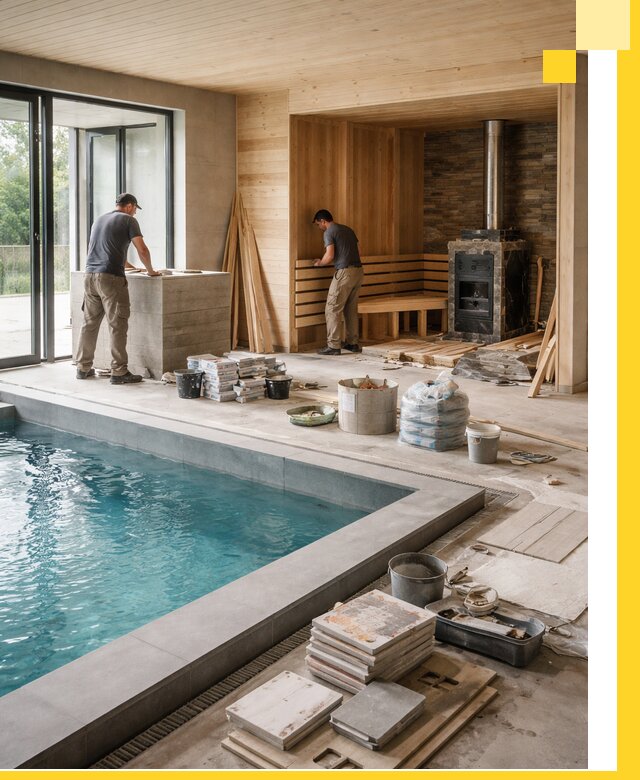 Проектирование и строительство бань с бассейном в Нягани