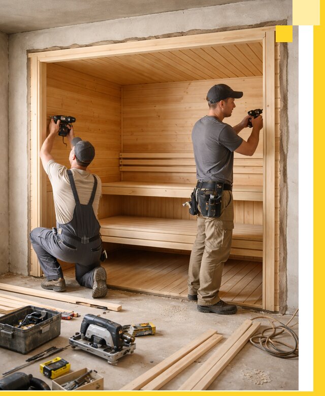 Монтаж саун под ключ в Нягани — проектирование и установка