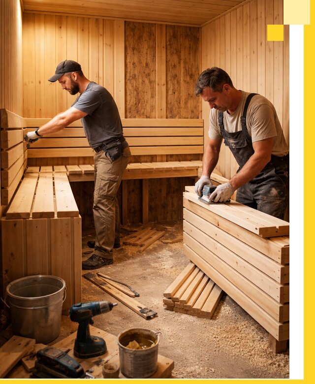 Профессиональный комплексный ремонт саун под ключ в Нягани