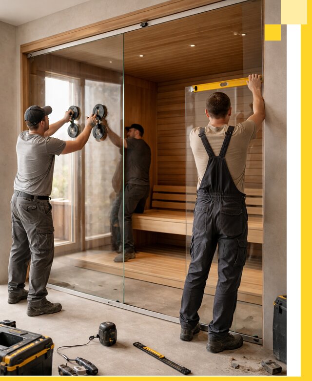 Производство и монтаж стеклянных саун под ключ в Нягани