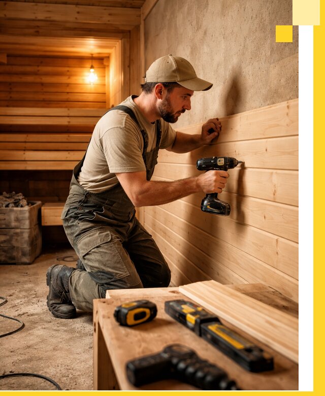 Профессиональная внутренняя отделка бани в Нягани под ключ