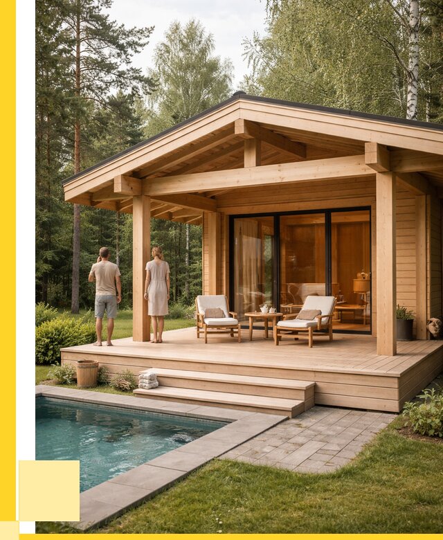 Бани с террасой под ключ в Нягани от 611160 р. | ЭриданНга