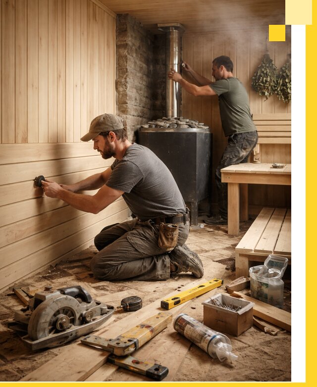 Полное строительство и оснащение парных под ключ в Нягани