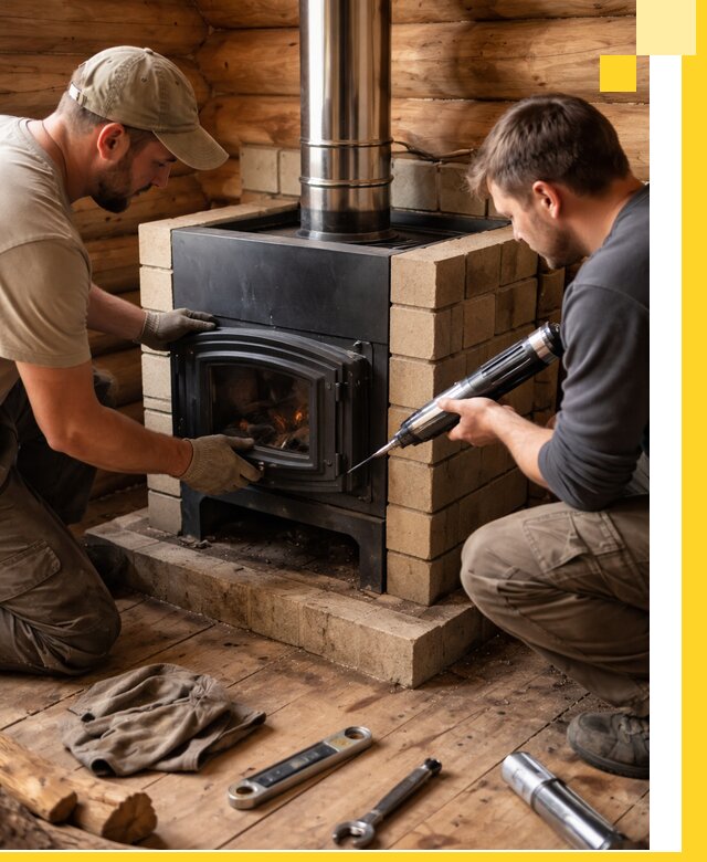 Монтаж и установка печи в бане под ключ с гарантией в Нягани