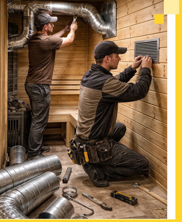 Проектирование и монтаж вентиляции бани в Нягани под ключ