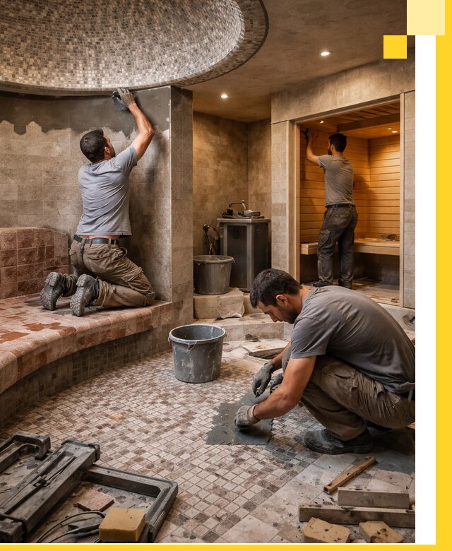 Проект и строительство хамама бани и сауны под ключ в Нягани