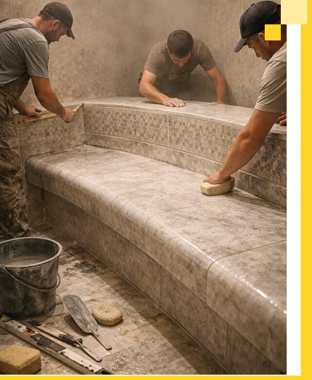 Изготовление и установка сидений для хамама в Нягани