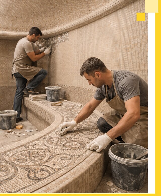 Плитка для хамама в Нягани, укладка, подбор и поставка