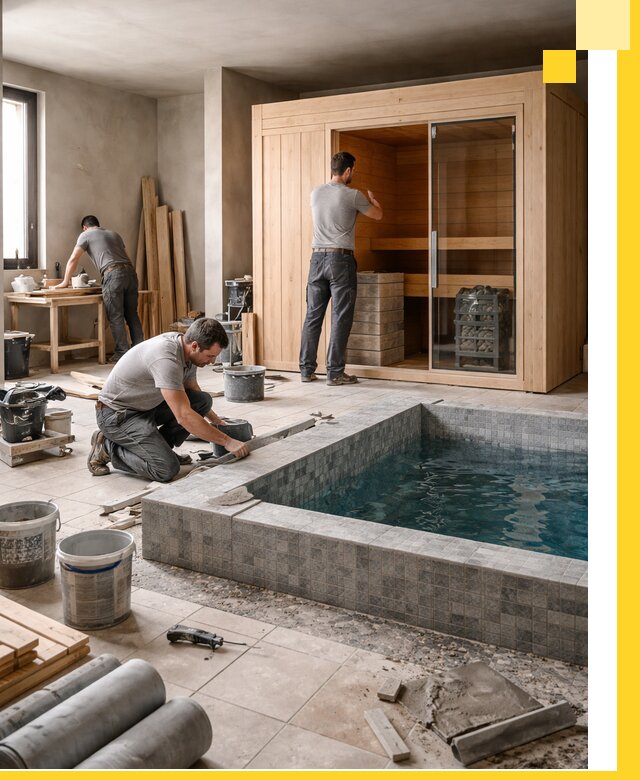 SPA зоны под ключ с бассейном сауной и печью в Нягани